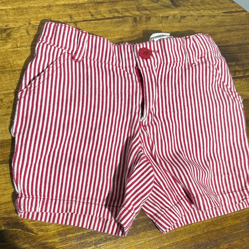 Stylish Kids Red and White Striped Shorts
